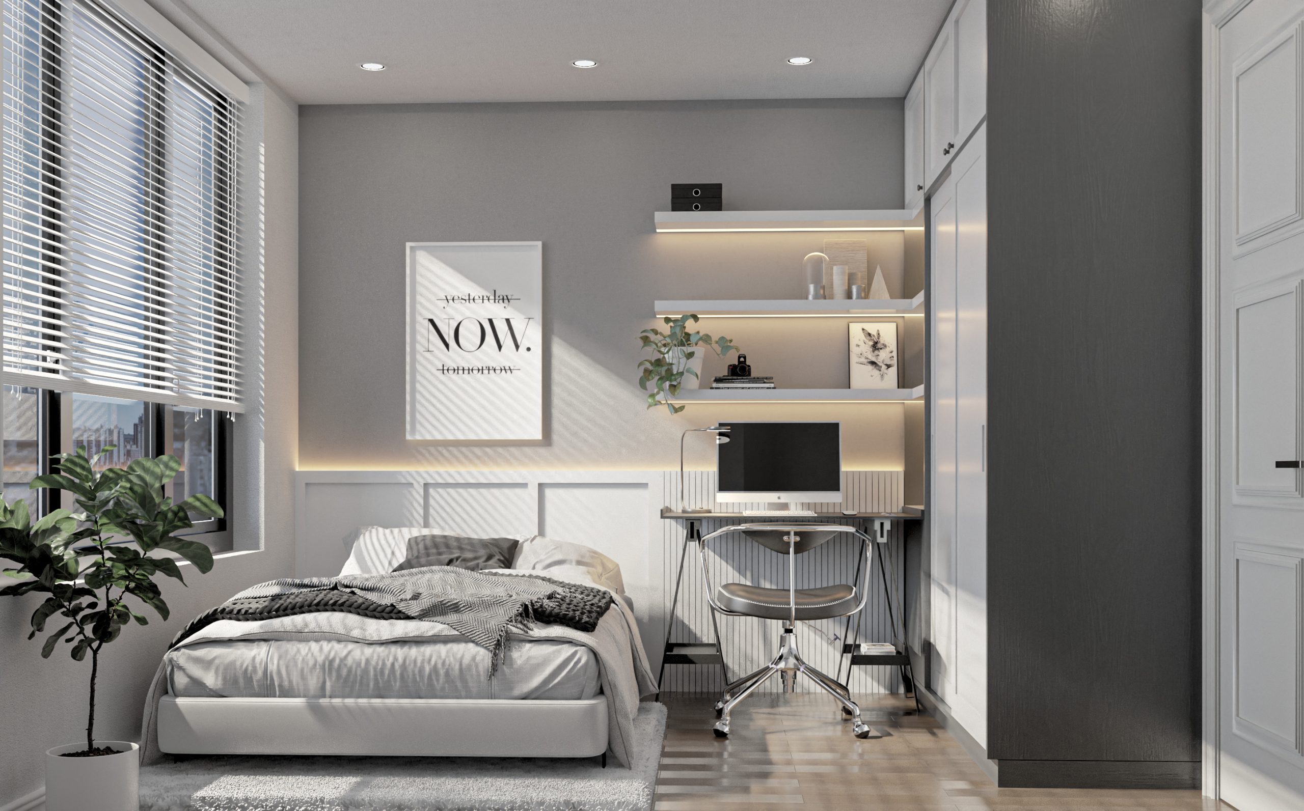 Nội thất phòng ngủ hiện đại scandiavian